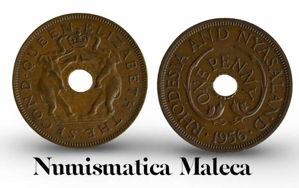 Rhodesia & Nyasaland 1 Penny 1956, Km2 XF
