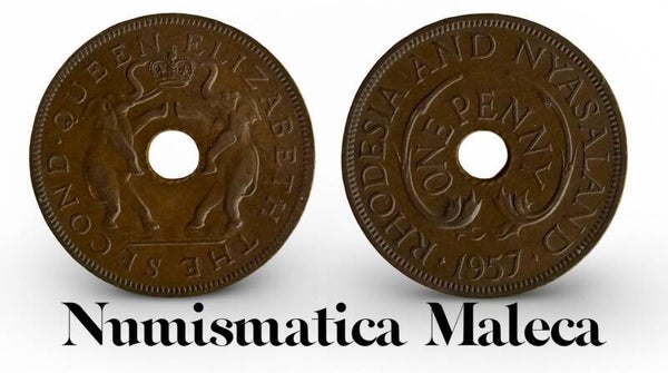 Rhodesia & Nyasaland 1 Penny 1957, Km2 XF