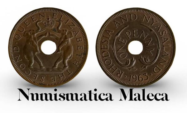 Rhodesia & Nyasaland 1 Penny 1963, Km2 XF