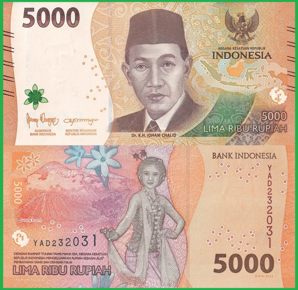Indonesia 5000 Rupiah 2022, P-w164 Unc