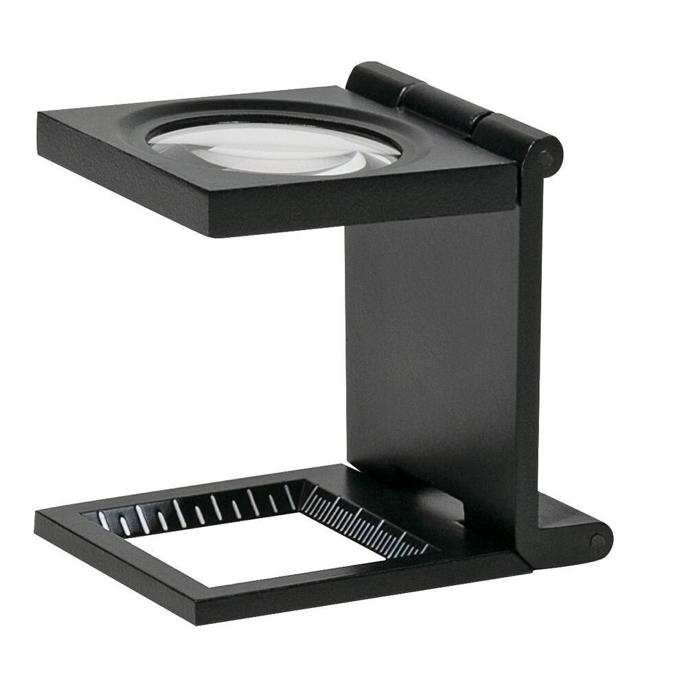 Cuentahilo negro con escala, metal, aumentos 8x