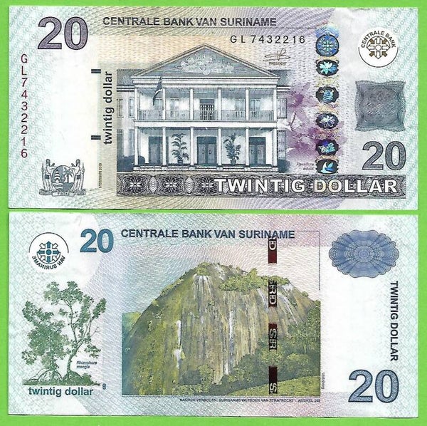 Suriname 20 Dollar 2019, P-164 XF