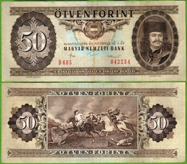 Hungria 50 Forint 1986, P-170g XF