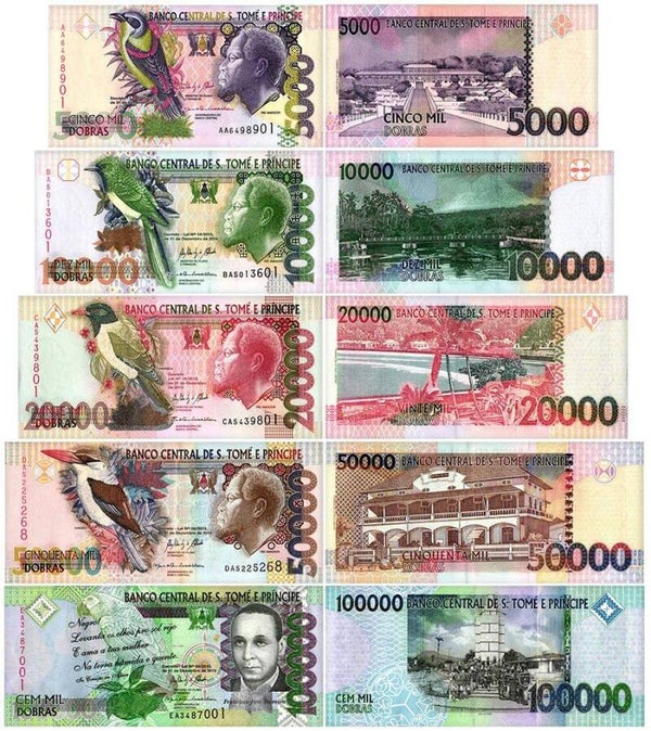 Santo Tome & Principe Set 5 billets unc