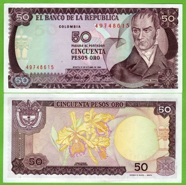 Colombia 50 Pesos 1984, P-425 Unc