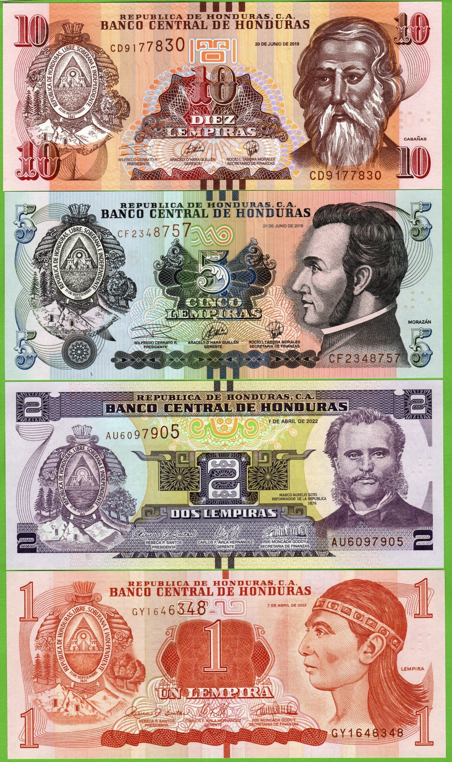 Honduras Set 4 Pcs Unc