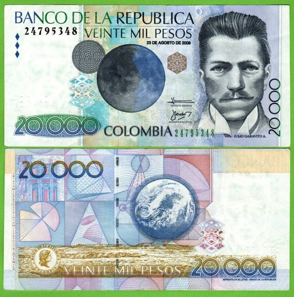 Colombia 20,000 Pesos 2009, P-454u XF