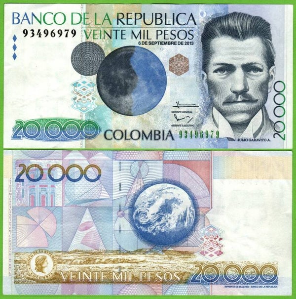 Colombia 20,000 Pesos 2013, P-454 VF