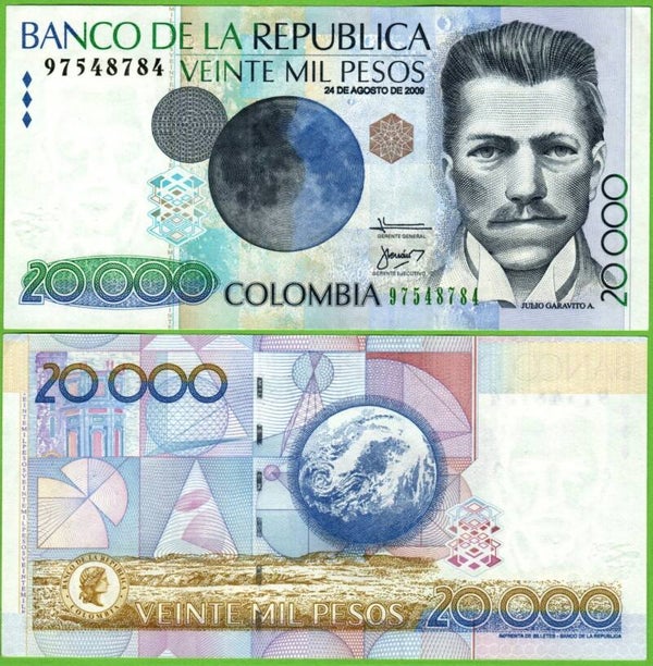 Colombia 20,000 Pesos 2009, P-454 VF