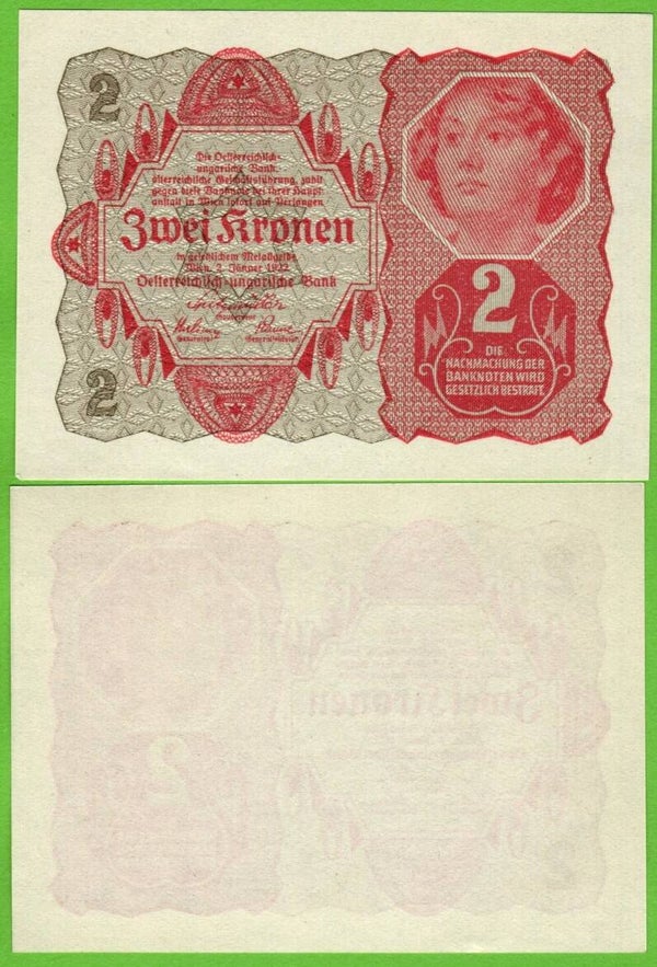Austria 2 Kronen 1922, P-74 Unc