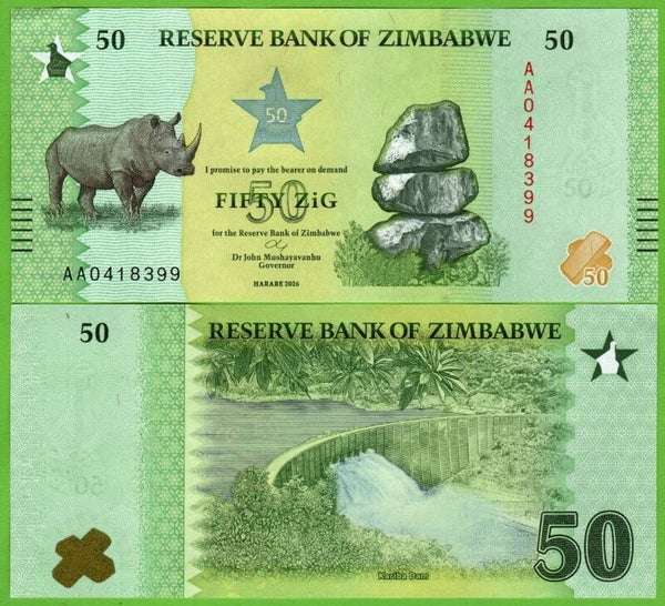 Zimbadwe 5 Zig 2026, P-w117 Unc