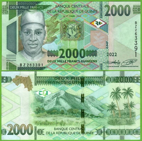Guinee 2000 Francs 2022, P-49b Unc