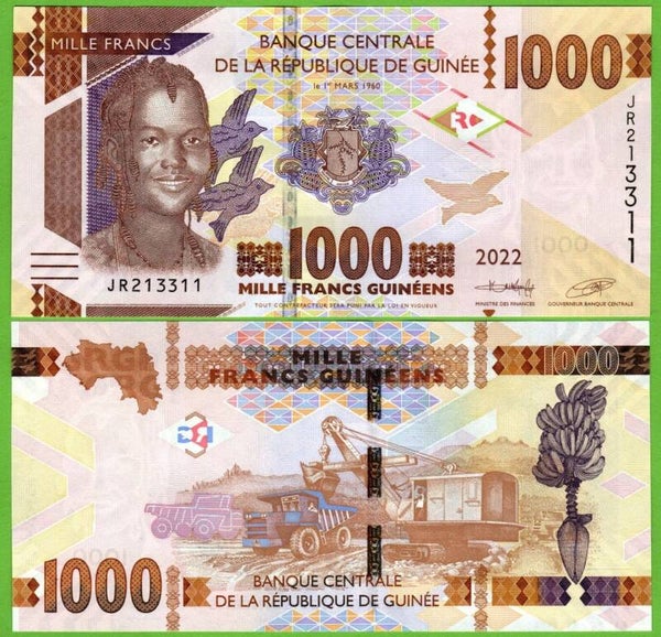 Guinee 1000 Francs 2022, P-48d Unc