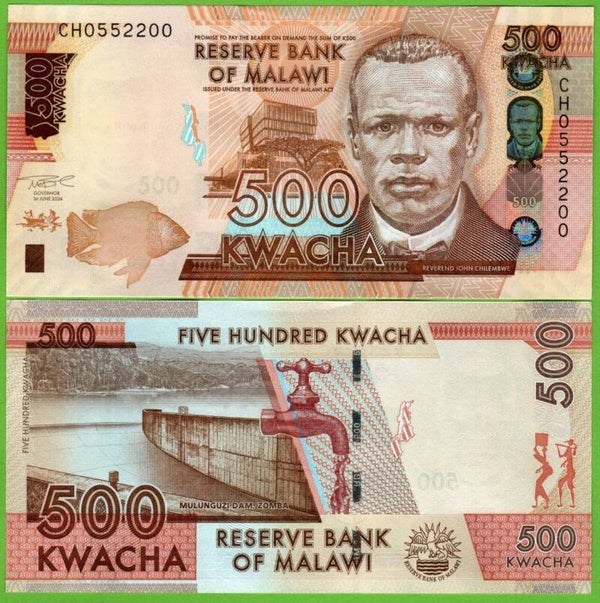Malawi 500 Kwachas 2024, P-66 Unc