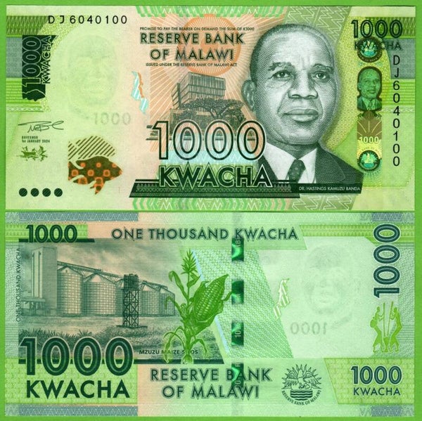 Malawi 1000 Kwachas 2024, P-67 Unc