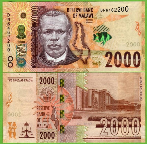 Malawi 2000 Kwachas 2024, P-70 Unc