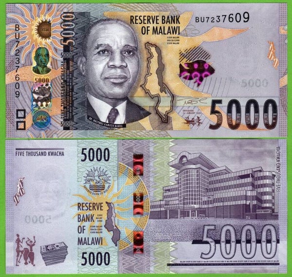 Malawi 5000 Kwachas 2024 P-w71 UNc