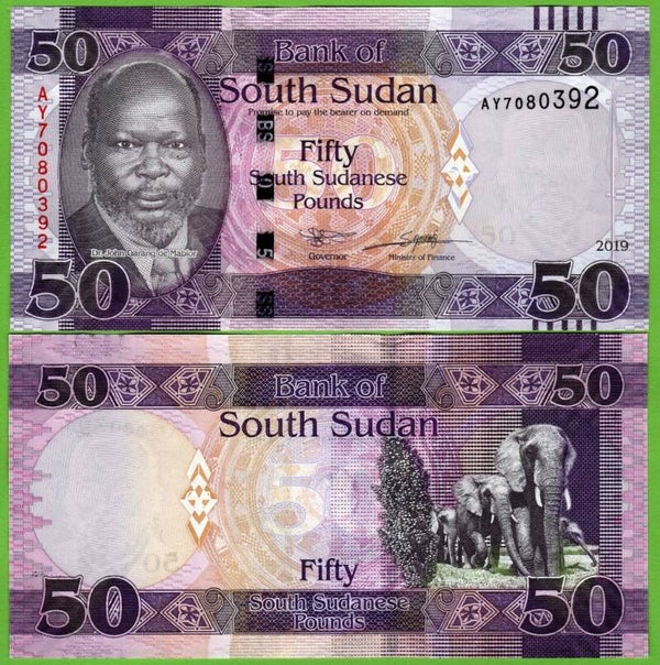 Sudan Del Sur 50 Pound 2019, P-14 Unc