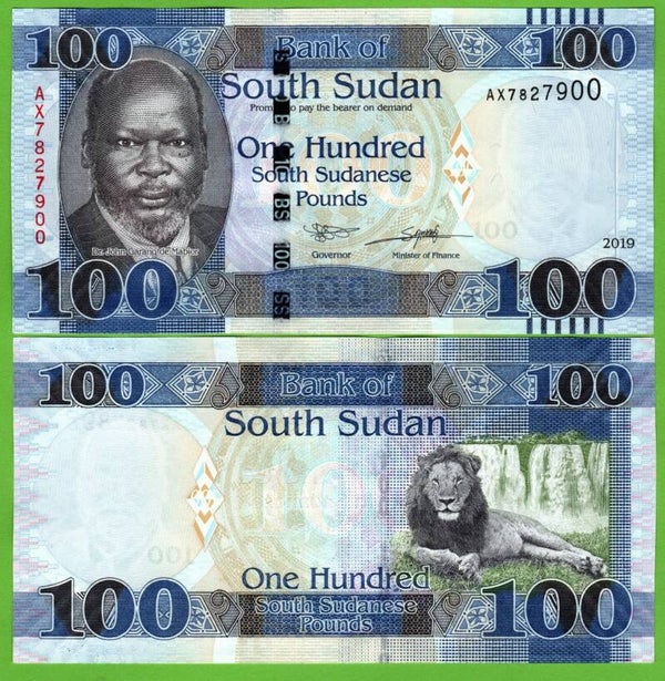 Sudan Del sur 100 Pound 2019, P-15 Unc