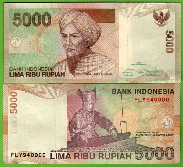 Indonesia 5000 Rupiah 2016, P-142P(1) Unc