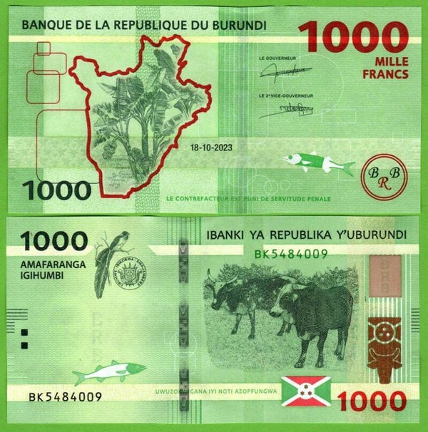 Burundi 1000 Francs 2023, P-51 Unc