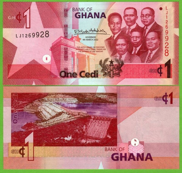 Ghana 1 Cedis 2022, P-45b Unc