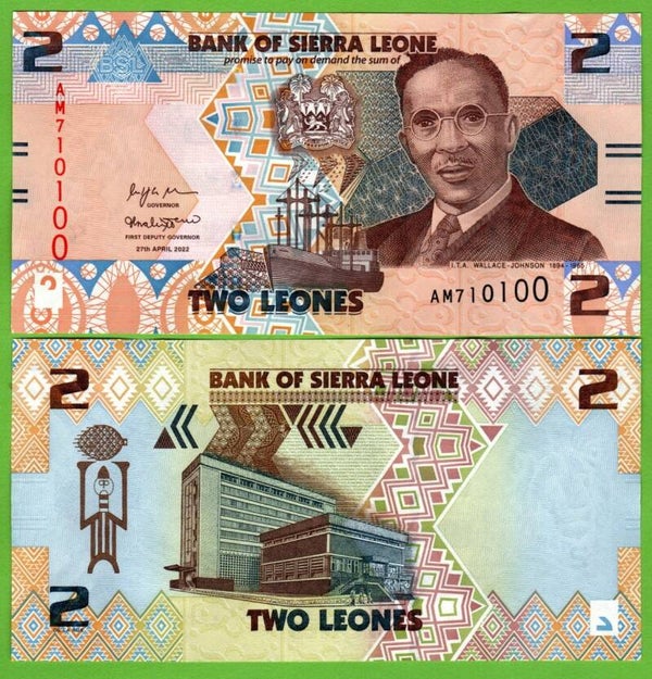 Sierra Leona 2 Leones 2022, P-w35 Unc