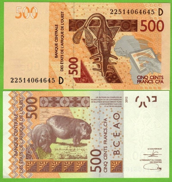 Estados Del Africa Oeste 500 Francs 2022, P-419d (D)Unc