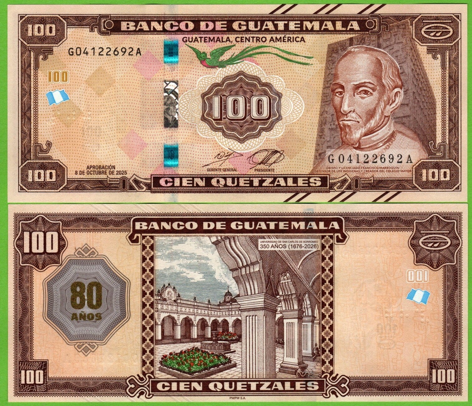 Guatemala 100 Quetzales 2025, P-w130 Unc