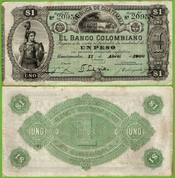 Guatemala 1 peso 1900, P-s121 XF