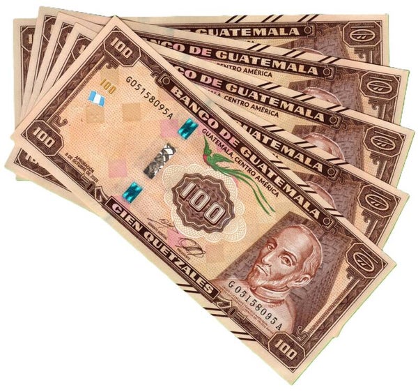 Guatemala 100 Quetzales 2025, P-w130 Lote 5 Pcs Unc
