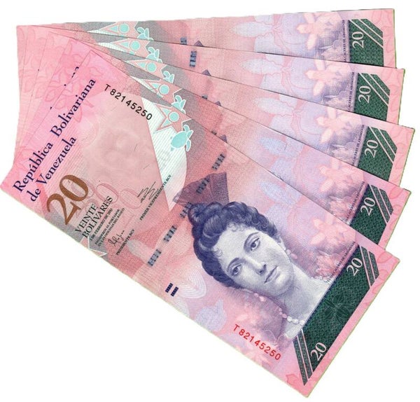 Venezuela 20 Bolivares 2011, P-91e Lote 5 Pcs Unc