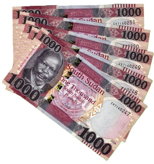Sudan Del Sur 1000 Pound 2024, P-87 Lote 5 Pcs Unc