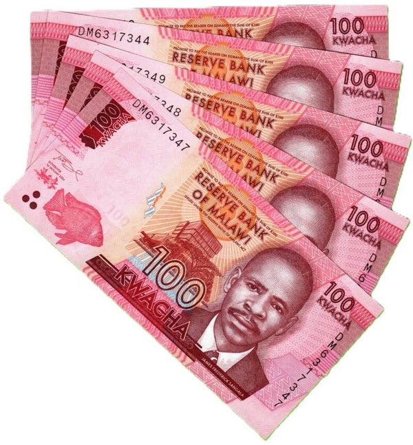 Malawi 100 Kwachas 2024 P-65 Lote 5 Pcs Unc