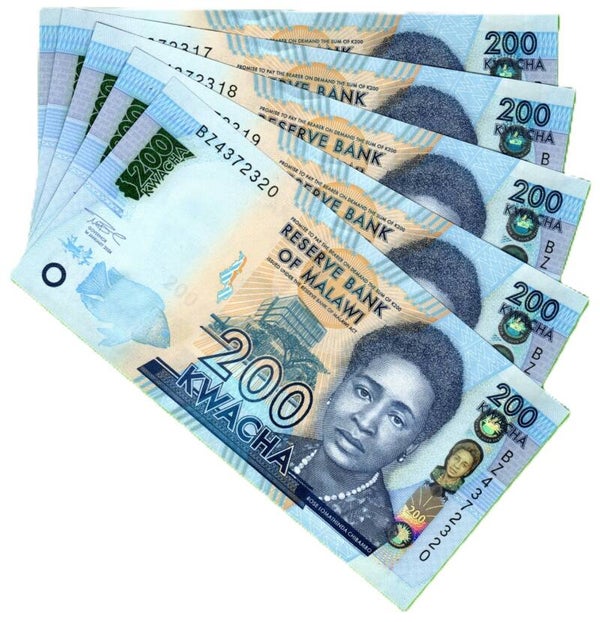 Malawi 200 Kwachas 2024, P-65ag Lote 5 Pcs Unc