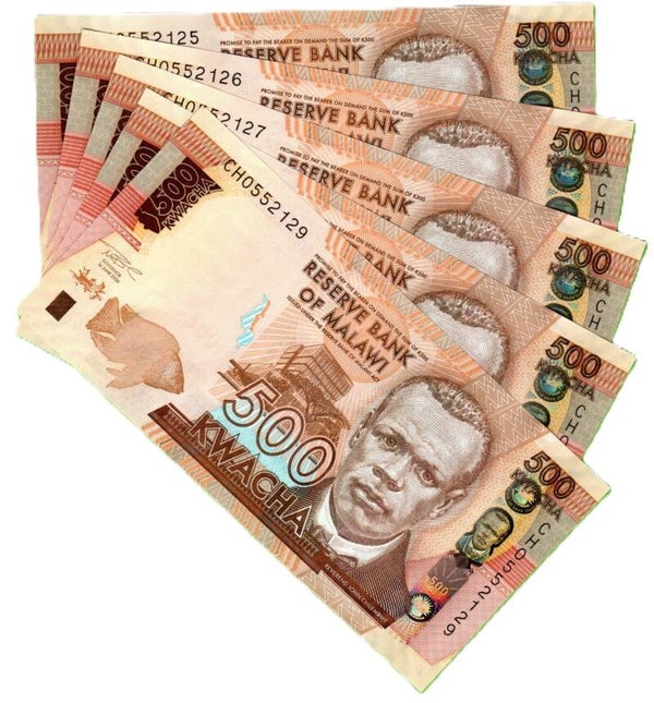 Malawi 500 Kwachas 2024, P-66 Lote 5 pcs Unc