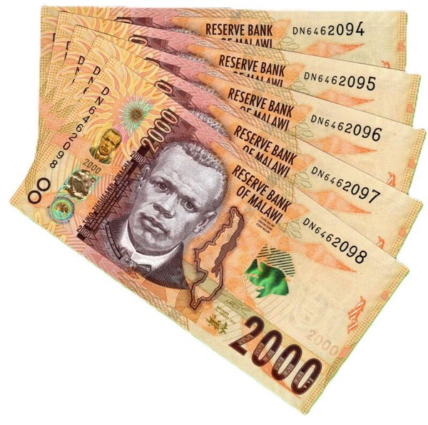 Malawi 2000 Kwachas 2024, P-70 Lote 5pcs Unc