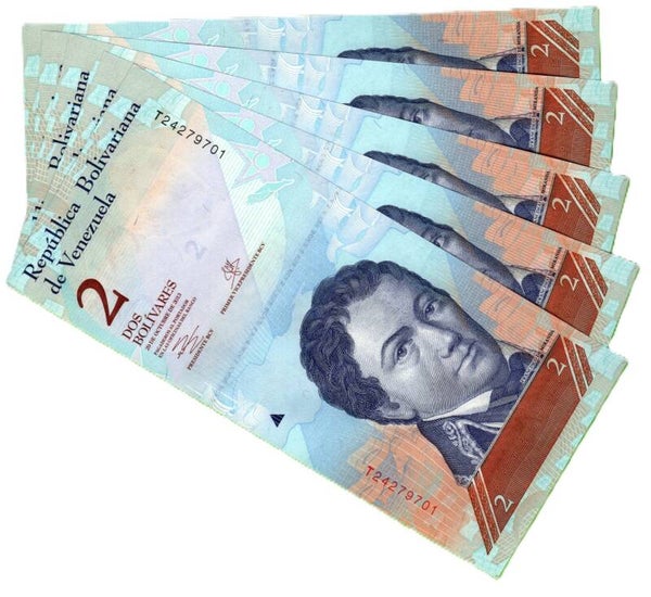 Venezuela 2 Bolivares 2013, P-88f Lote 5 Pcs Unc
