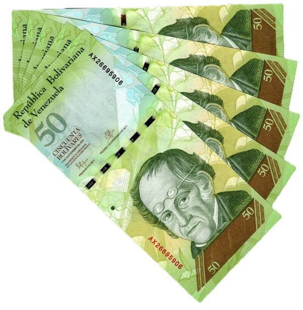 Venezuela 50 Bolivares 2015, P-92d Lote 5 Pcs Unc