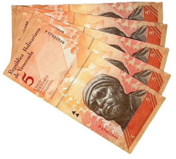 Venezuela 5 Bolivares 2011, P-89d Lote 5 Pcs Unc