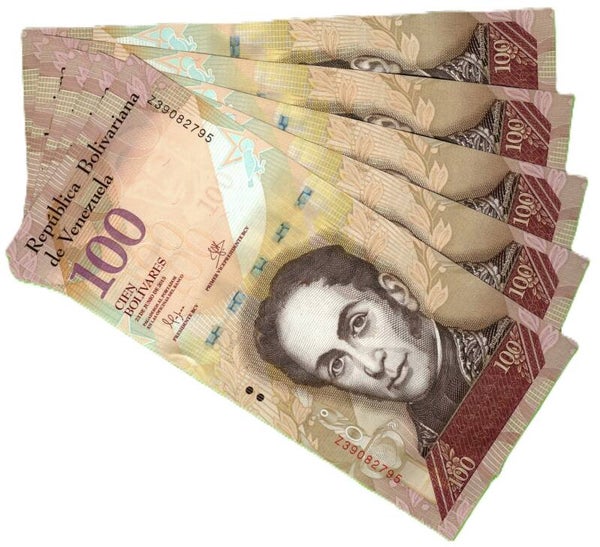 Venezuela 100 Bolivares Fuerte 2015, P-93 Repocion Lote 5 Pcs Unc