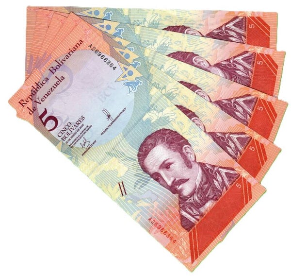 Venezuela 5 Bolivares 2018, P-105 Lote 5 pcs