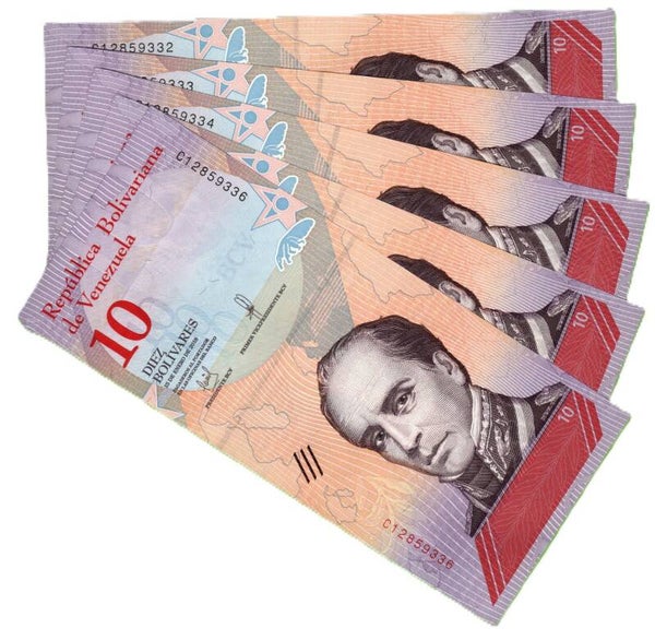 Venezuela 10 Bolivares 2018, P-103 Lote 5 Pcs Unc