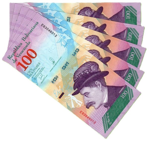 Venezuela 100 Bolivares 2018, P-106 Lote 5 Pcs
