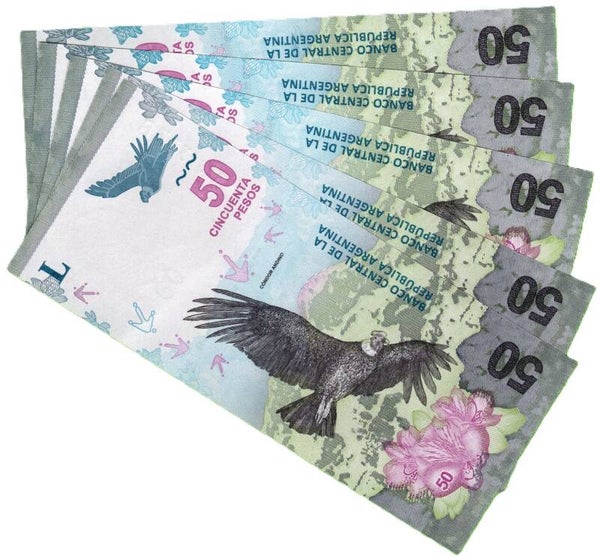 Argentina 50 Pesos 2018, P-363(2) PRefix-B Lote 5 Pcs Unc
