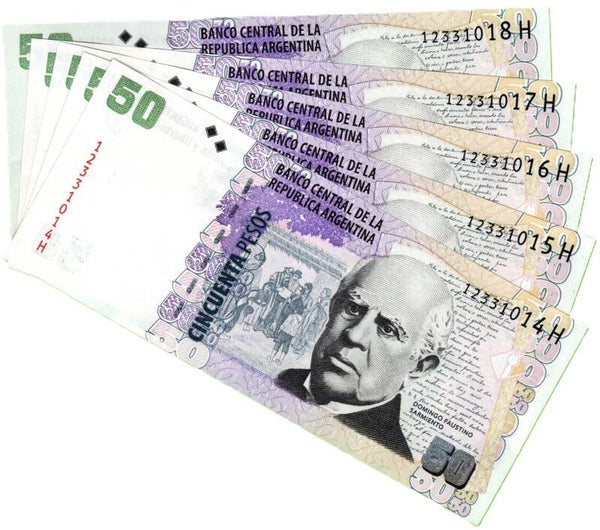 Argentina 50 pesos 2003, P-356 Lote 5 Pcs Unc