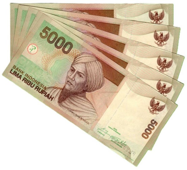 Indonesia 5000 Rupiah 2016, P-142P(1) Lote 5 Pcs Unc
