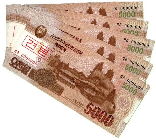 Corea Del Norte 5000 Won 2013, P-CS19 Lote 5 Pcs Unc