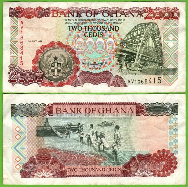 Ghana 2000 Cedis 1999, P-33 Circ
