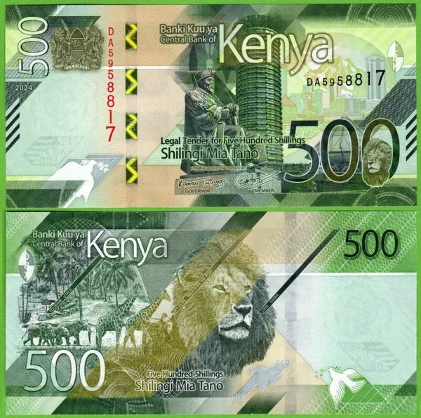 Kenya 500 Shilling 2024, P-55B Unc